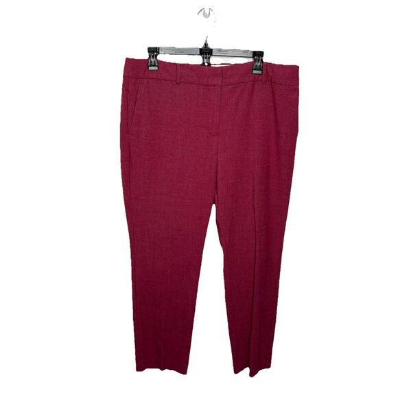 LOFT Red Textured Slim Dress Pants Size 12 Womens Work Career - Picture 1 of 6